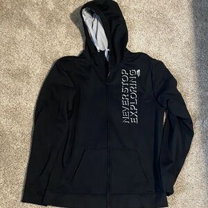 The North Face Black Zip-Up Hoodie with White Lined Hood